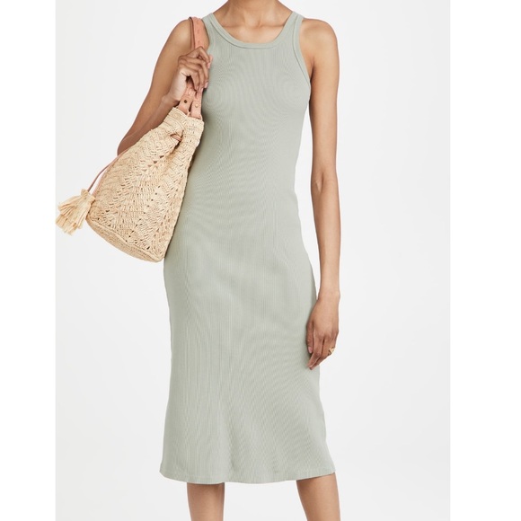 AMO Rib Tank Dress, Large, Sage Green - Picture 2 of 6